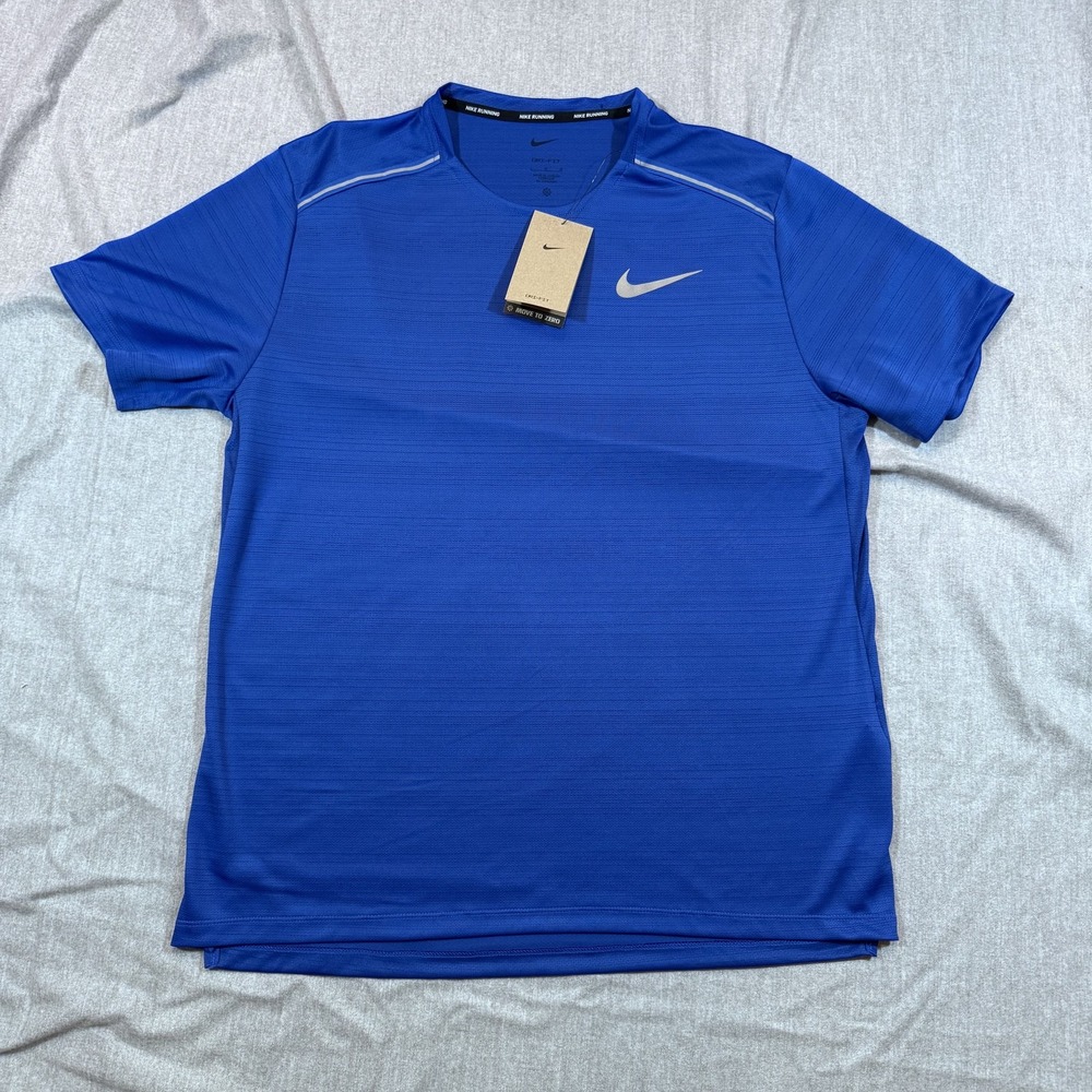 Nike Miler Shirt‎ Mens Large Dri-FIT Running Blue AJ7565-480 Athletic Tee Top